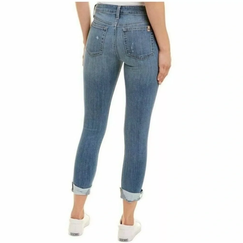 Joe's Women's Distressed Icon Rhea Mid Rise Skinny Cuff Crop Jeans SZ 24